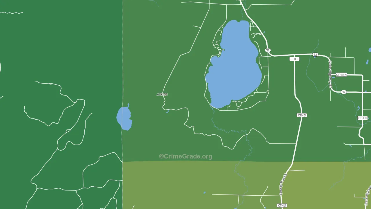 Hiles, WI Map of Vehicle Theft Rates