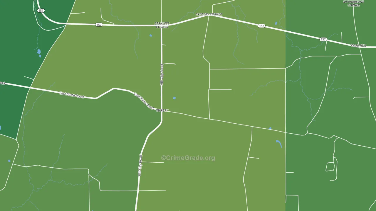 Hill City, PA Map of Vehicle Theft Rates