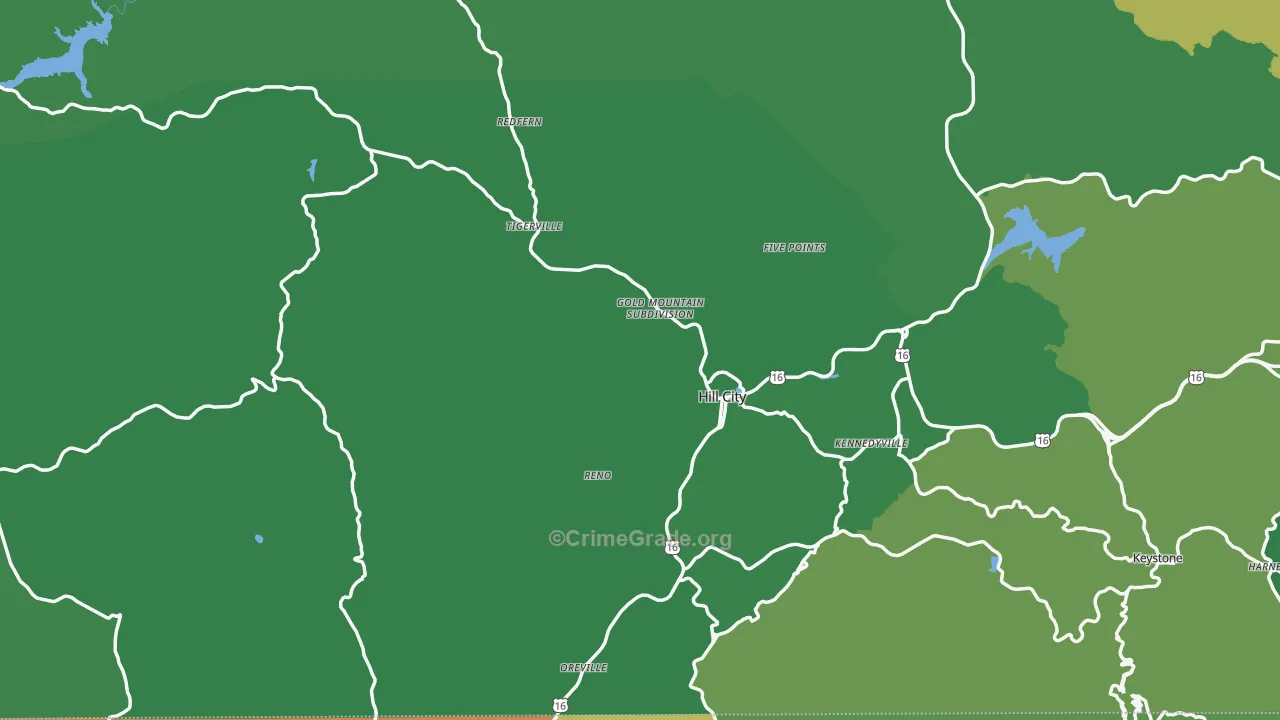 Hill City, SD Map of Vehicle Theft Rates