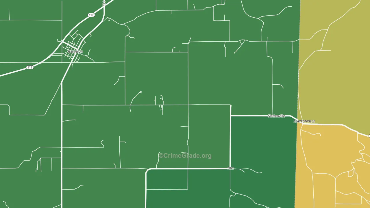 Hill, OK Map of Vehicle Theft Rates