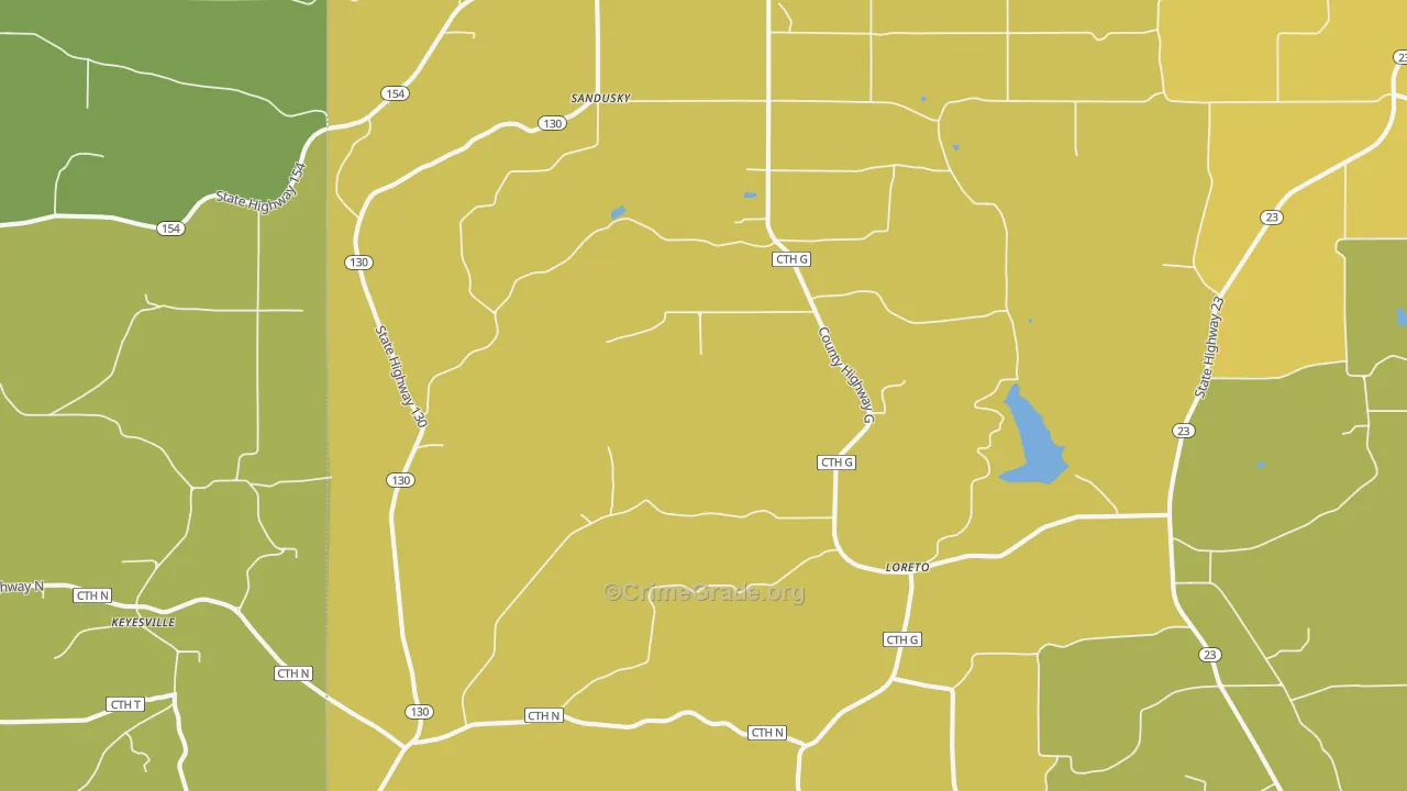 Hill Point, WI Map of Vehicle Theft Rates