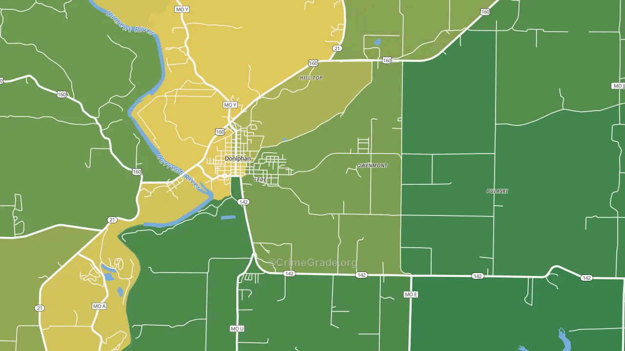 Hill Top, MO Map of Vehicle Theft Rates