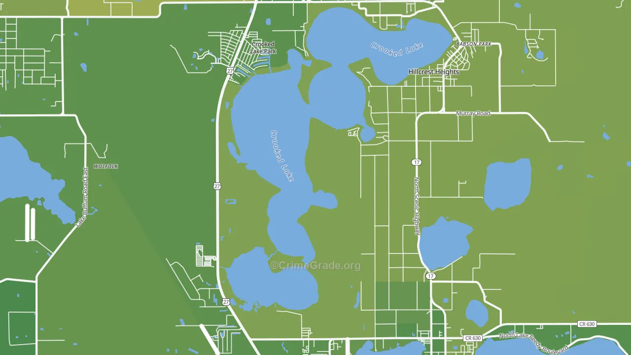 Hillcrest Heights, FL Map of Vehicle Theft Rates
