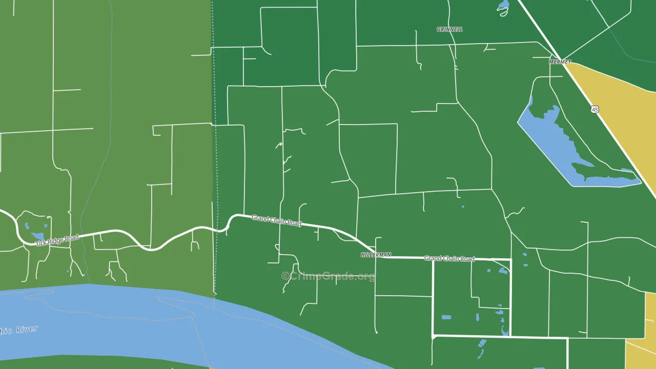 Hillerman, IL Map of Vehicle Theft Rates