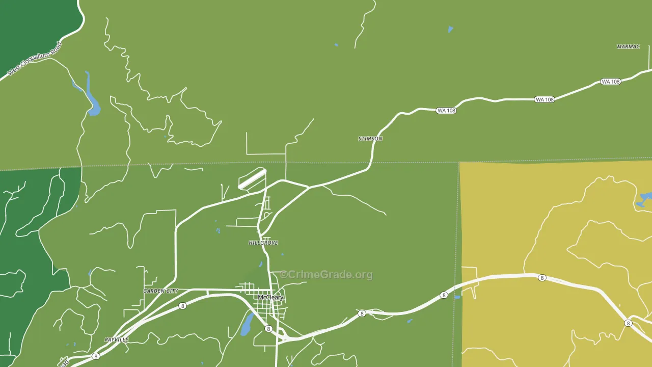 Hillgrove, WA Map of Vehicle Theft Rates