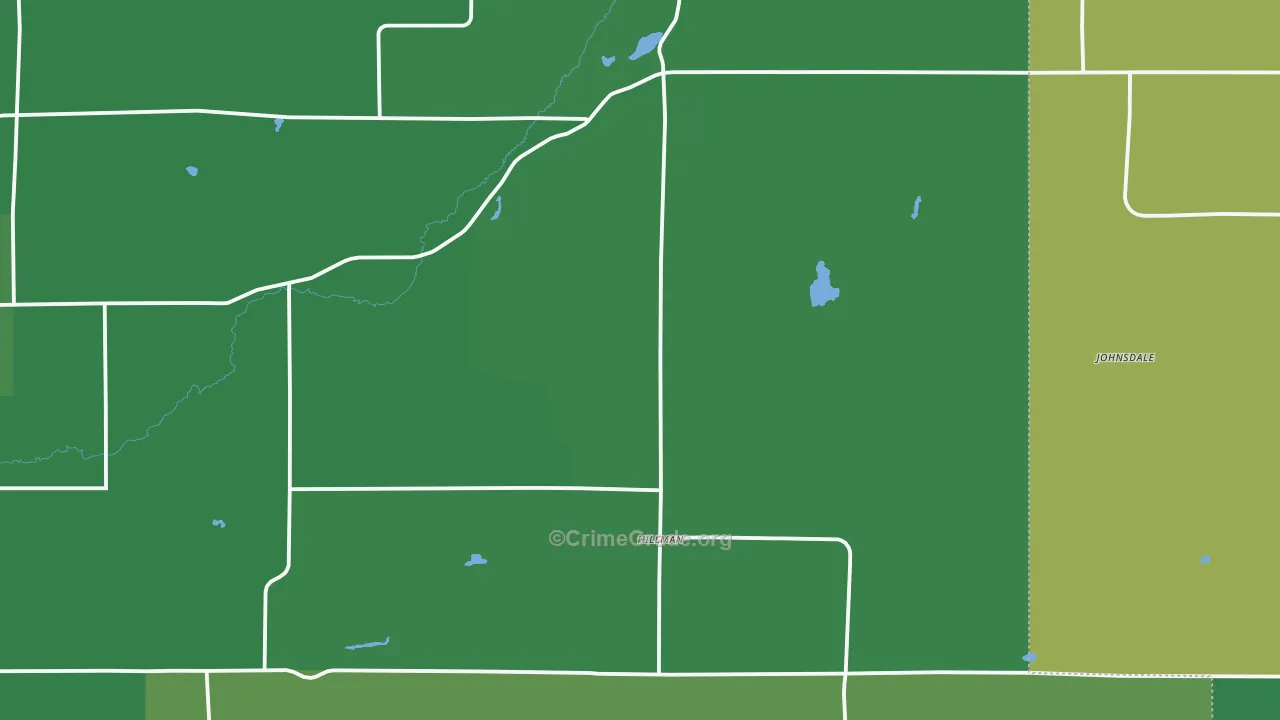 Hillman, MN Map of Vehicle Theft Rates