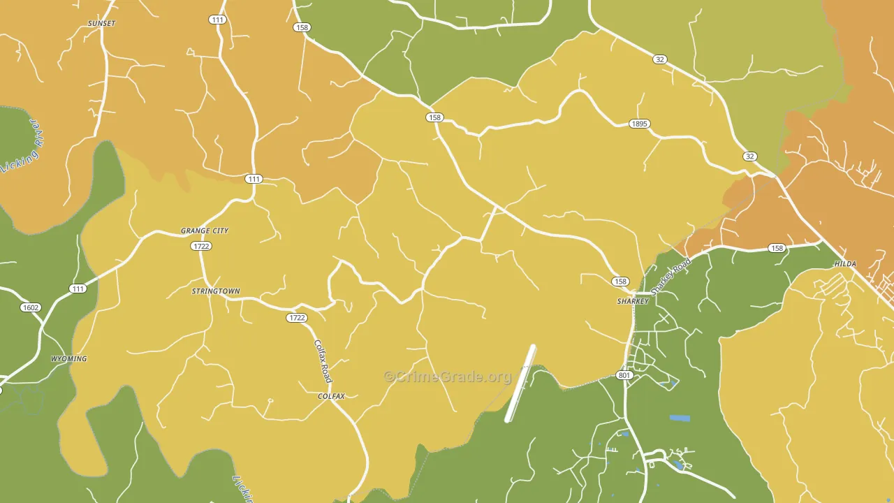 Hillsboro, KY Map of Vehicle Theft Rates