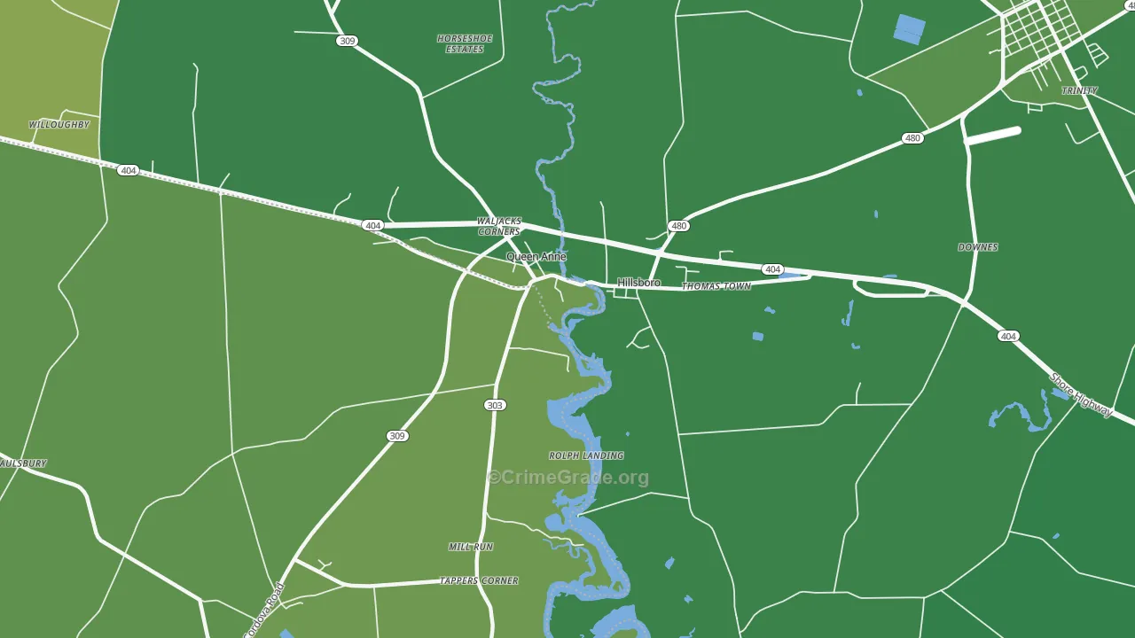 Hillsboro, MD Map of Vehicle Theft Rates