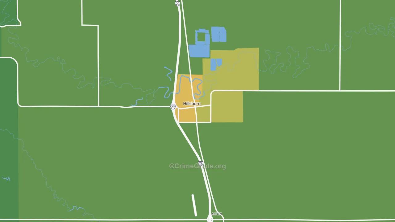 Hillsboro, ND Map of Vehicle Theft Rates