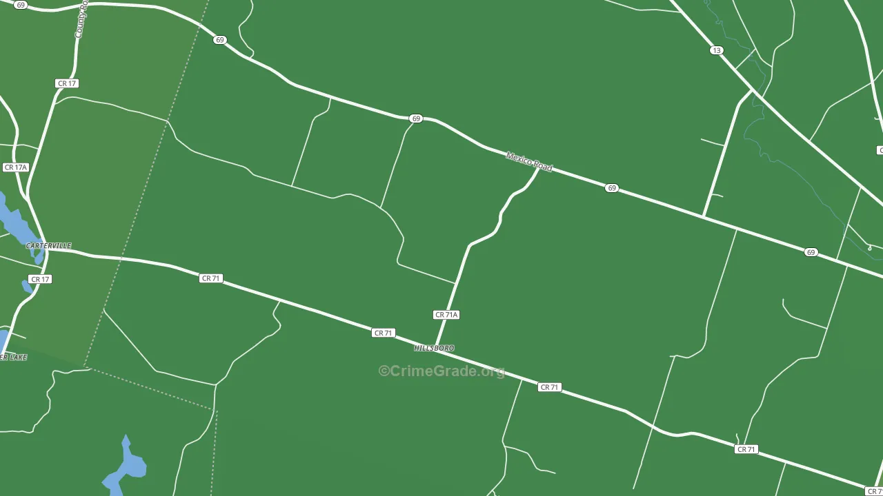 Hillsboro, NY Map of Vehicle Theft Rates