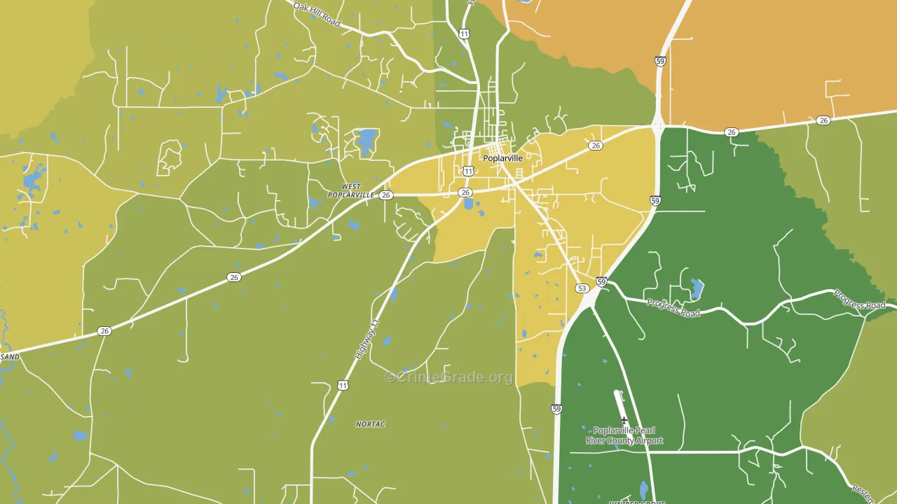 Hillsdale, MS Map of Vehicle Theft Rates