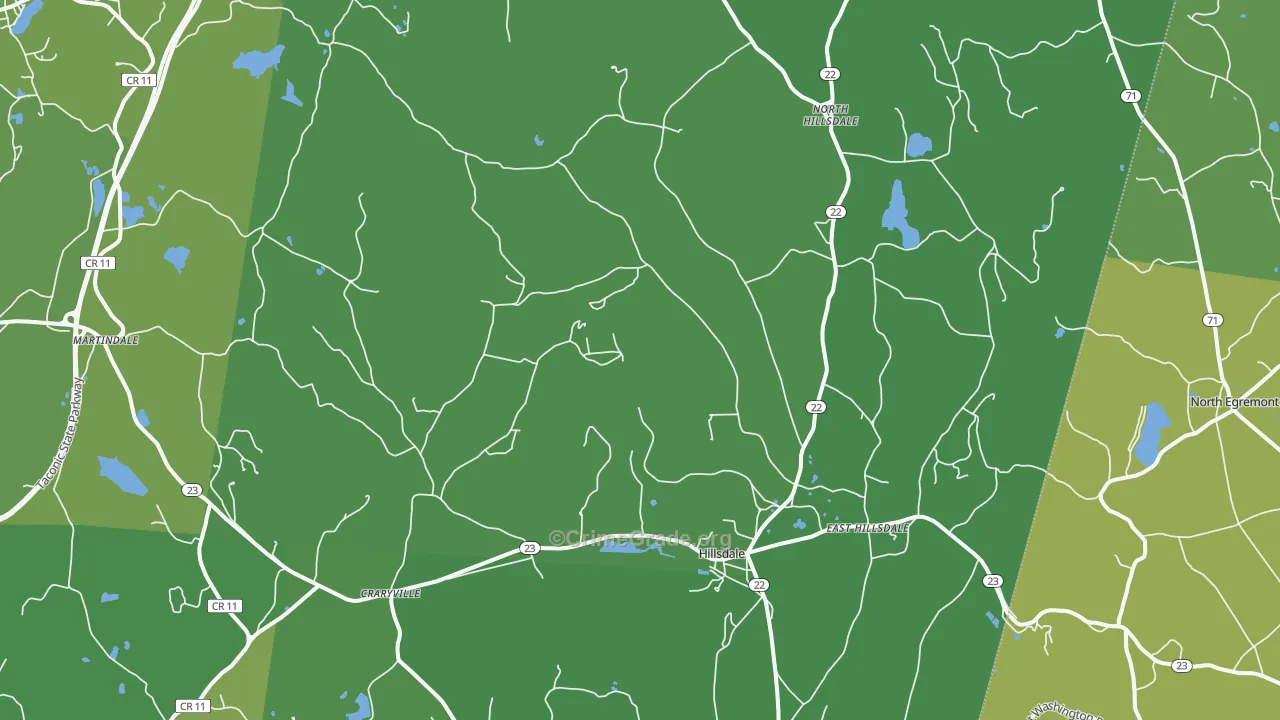 Hillsdale, NY Map of Vehicle Theft Rates