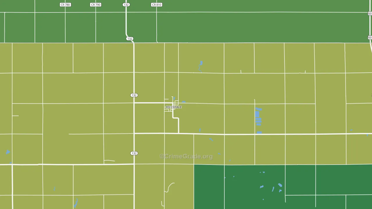 Hillsdale, OK Map of Vehicle Theft Rates