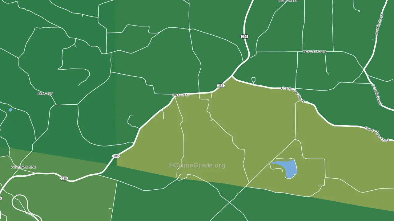 Hillsdale, PA Map of Vehicle Theft Rates