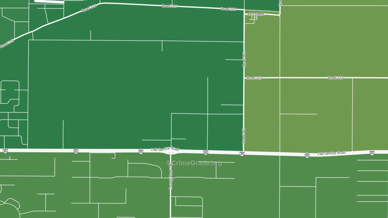 Hillsdale, WY Map of Vehicle Theft Rates