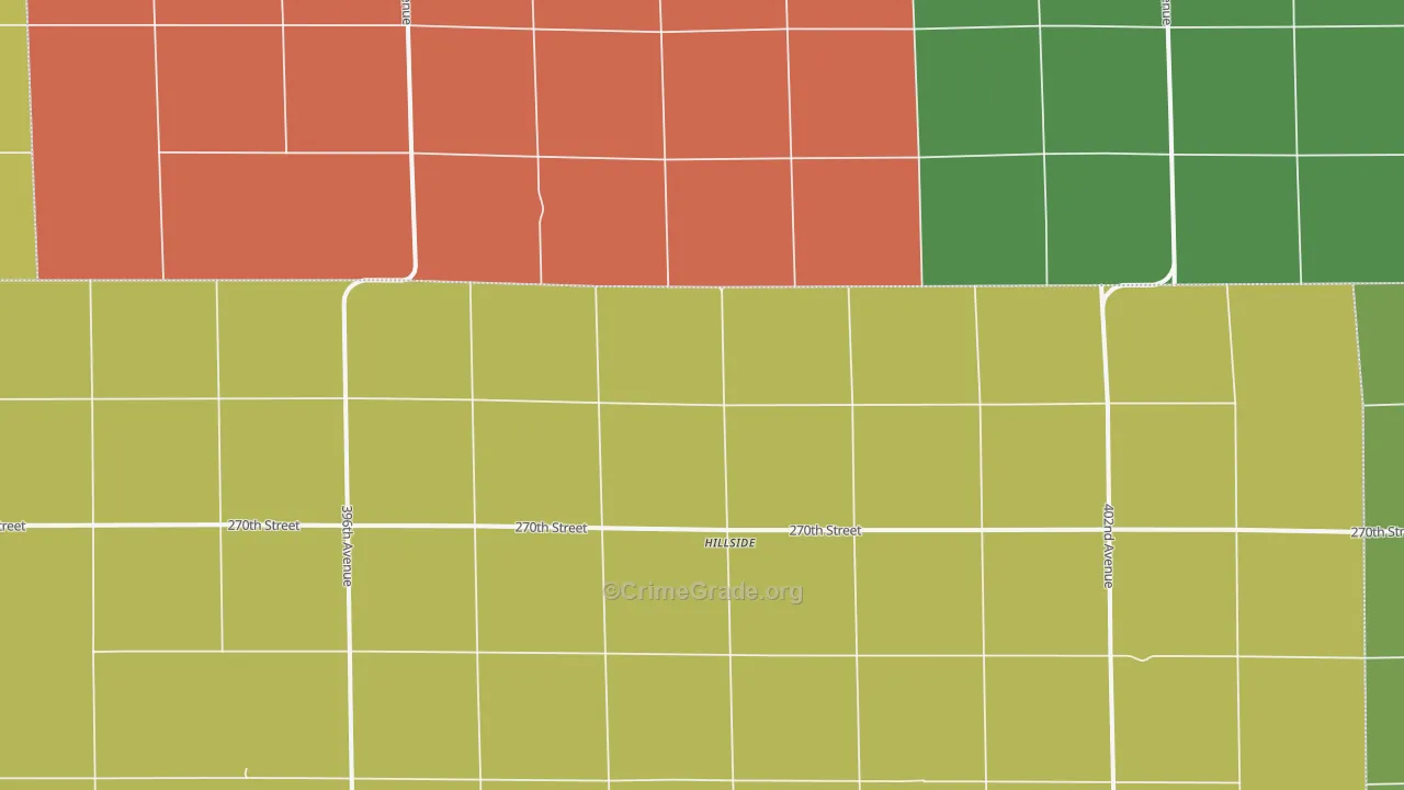 Hillside, SD Map of Vehicle Theft Rates