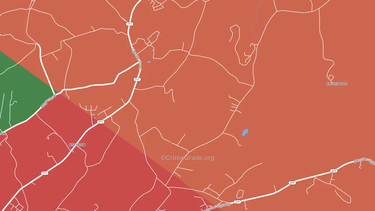 Hillsview, PA Map of Vehicle Theft Rates
