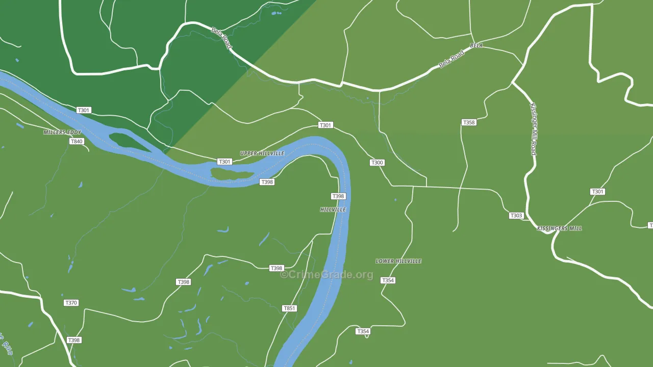 Hillville, PA Map of Vehicle Theft Rates