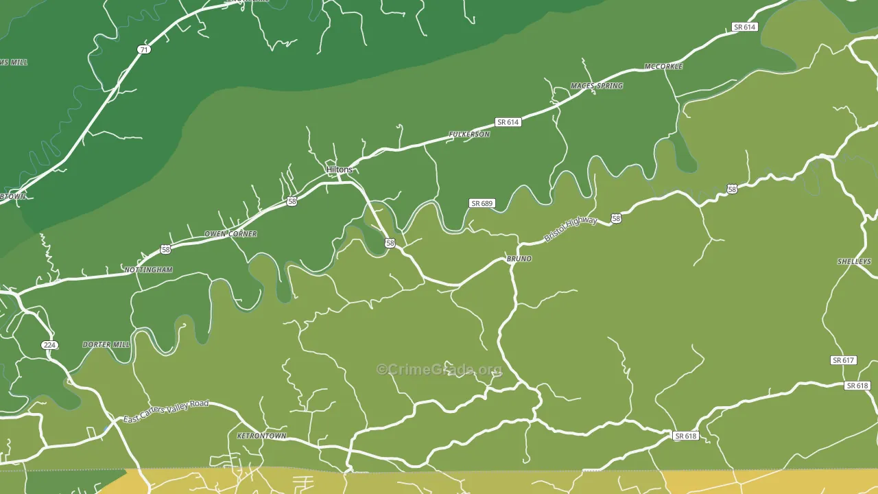Hiltons, VA Map of Vehicle Theft Rates