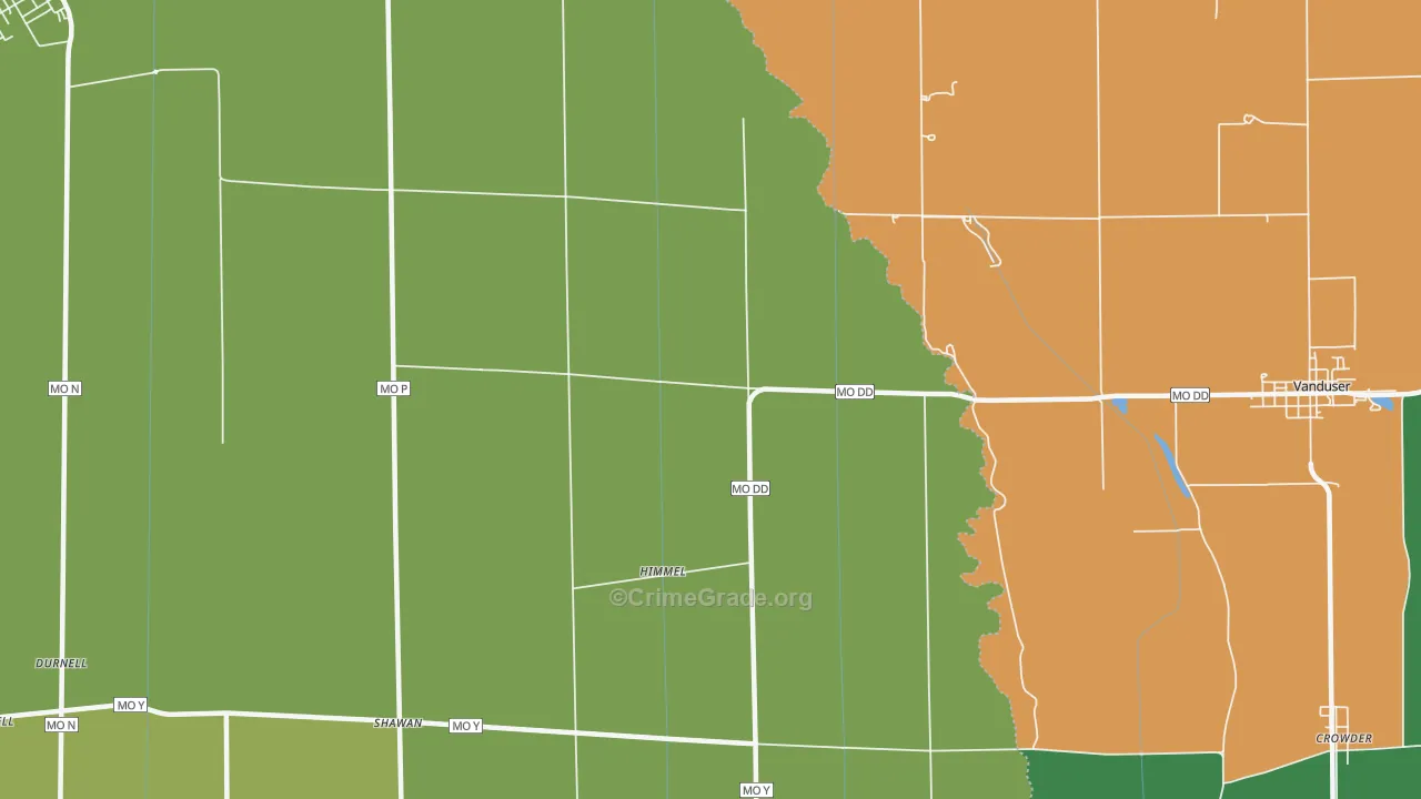 Himmel, MO Map of Vehicle Theft Rates