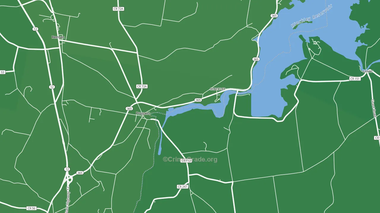 Hinckley, NY Map of Vehicle Theft Rates