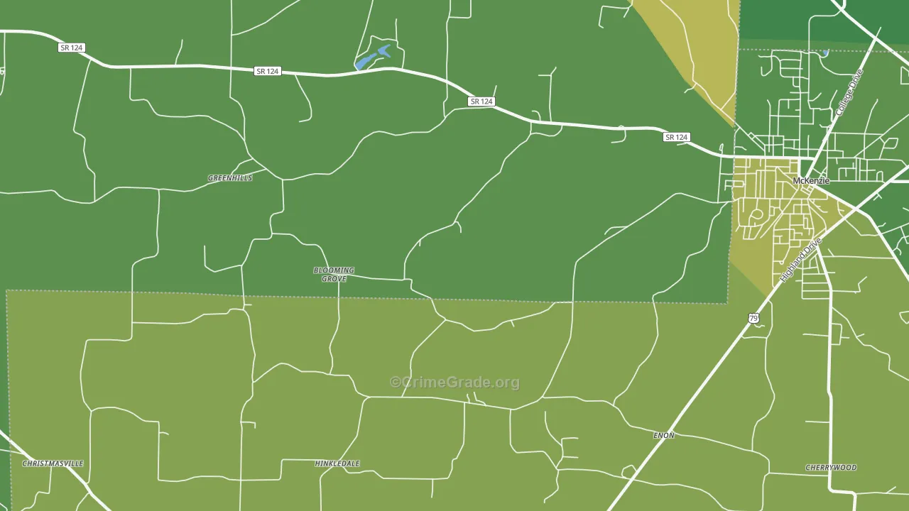 Hinkledale, TN Map of Vehicle Theft Rates