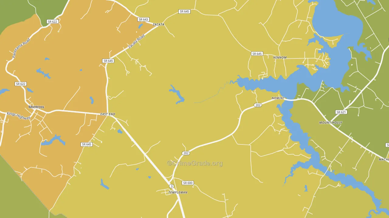Hinnom, VA Map of Vehicle Theft Rates