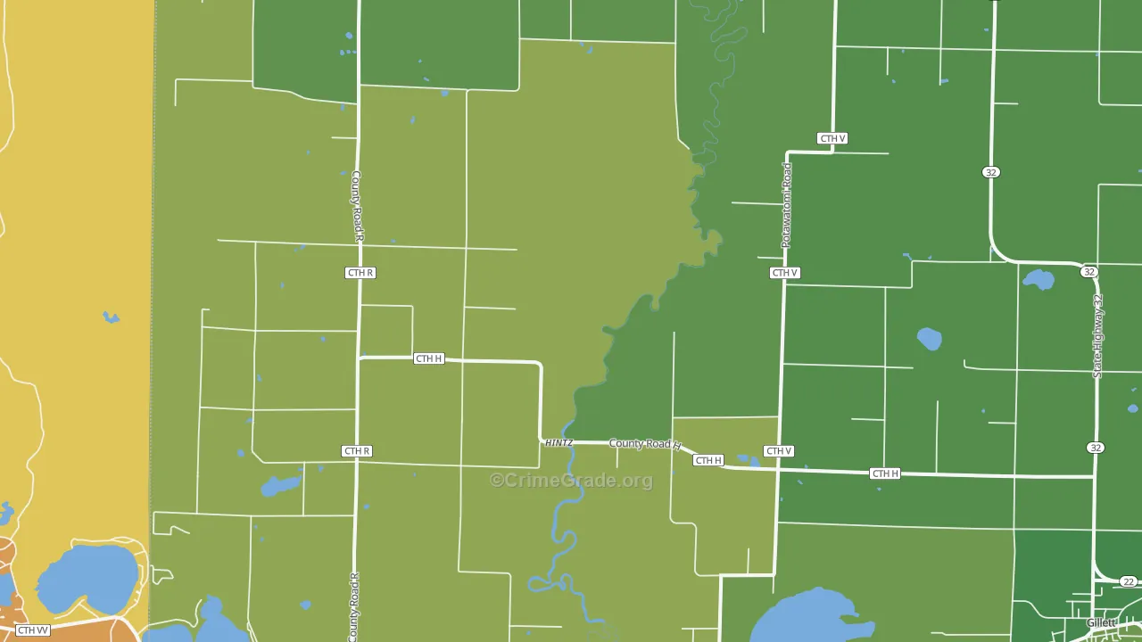 Hintz, WI Map of Vehicle Theft Rates