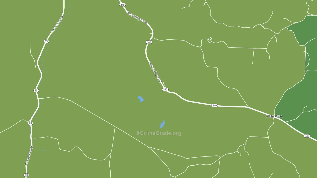 Hiramsburg, OH Map of Vehicle Theft Rates