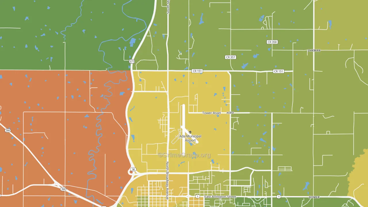 Hird, OK Map of Vehicle Theft Rates