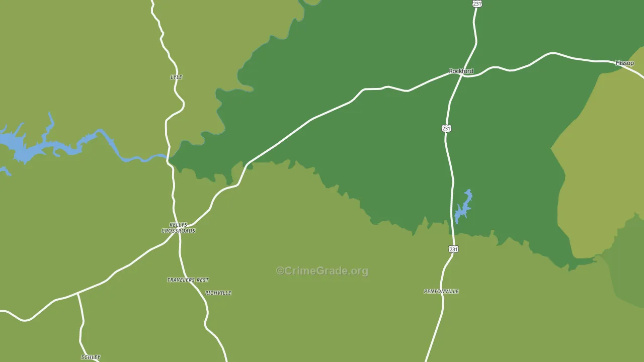 Hissop, AL Map of Vehicle Theft Rates