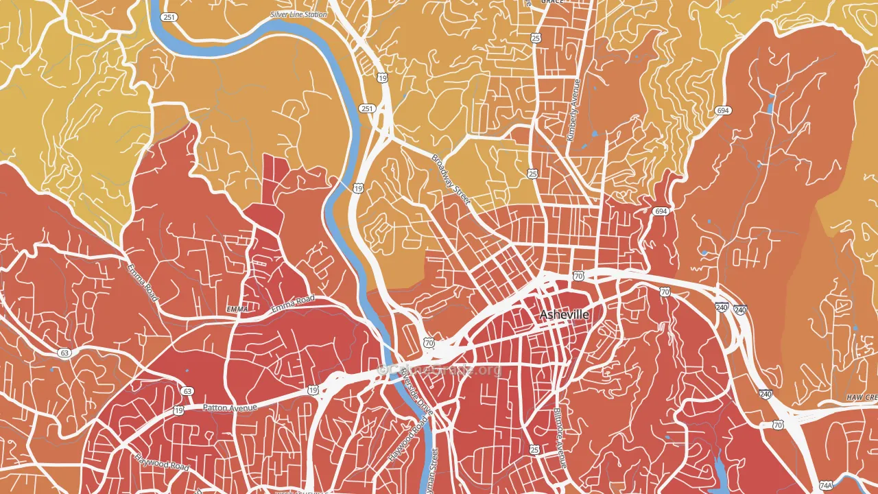 Historic Montford, Asheville, NC Map of Vehicle Theft Rates