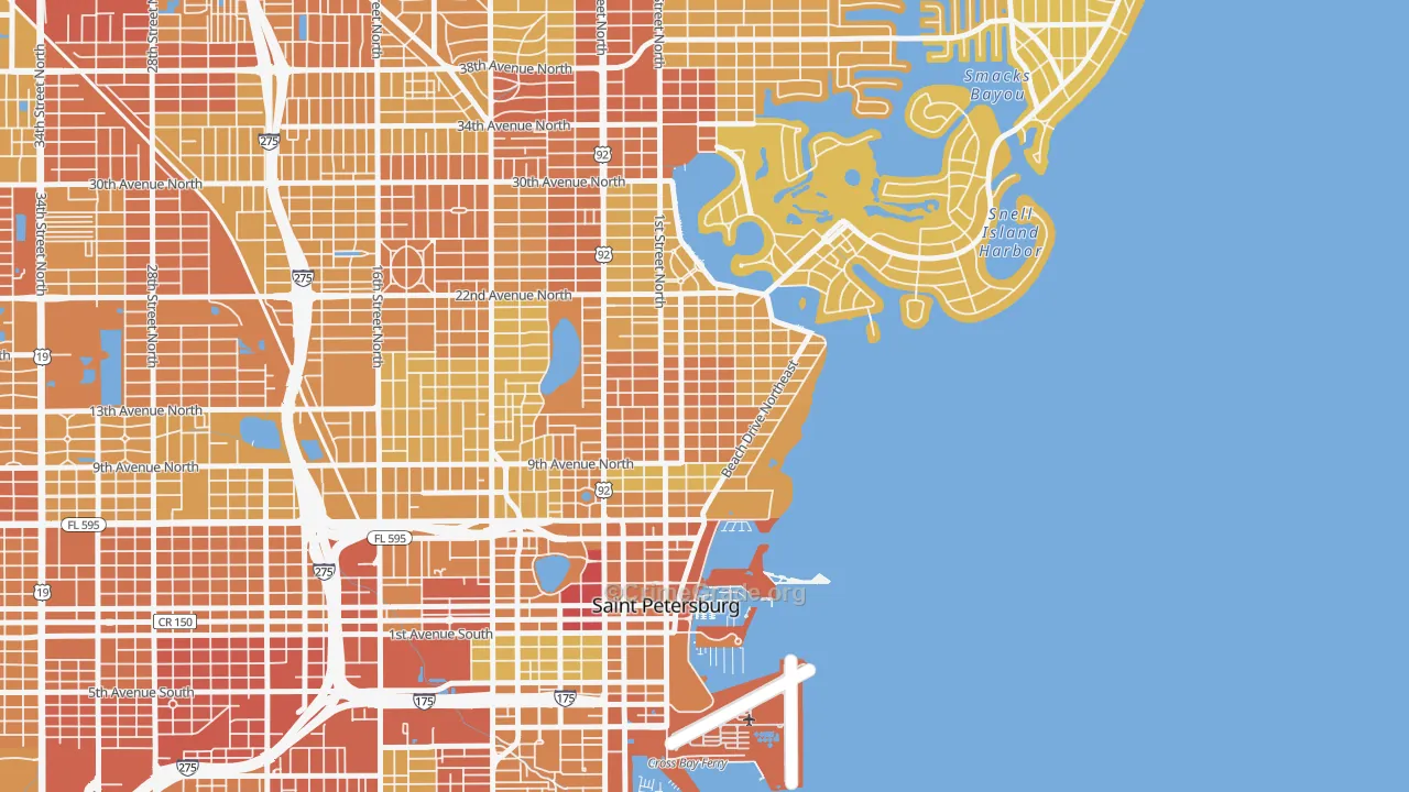 Historic Old Northeast, St. Petersburg, FL Map of Vehicle Theft Rates