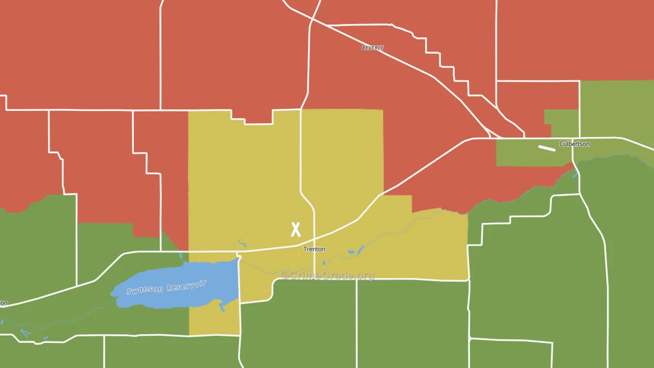 Hitchcock County, NE Map of Vehicle Theft Rates