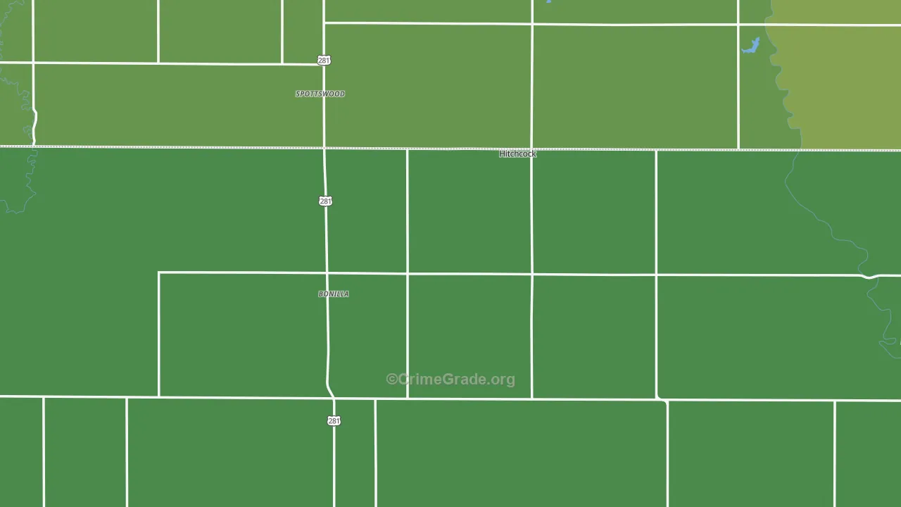 Hitchcock, SD Map of Vehicle Theft Rates