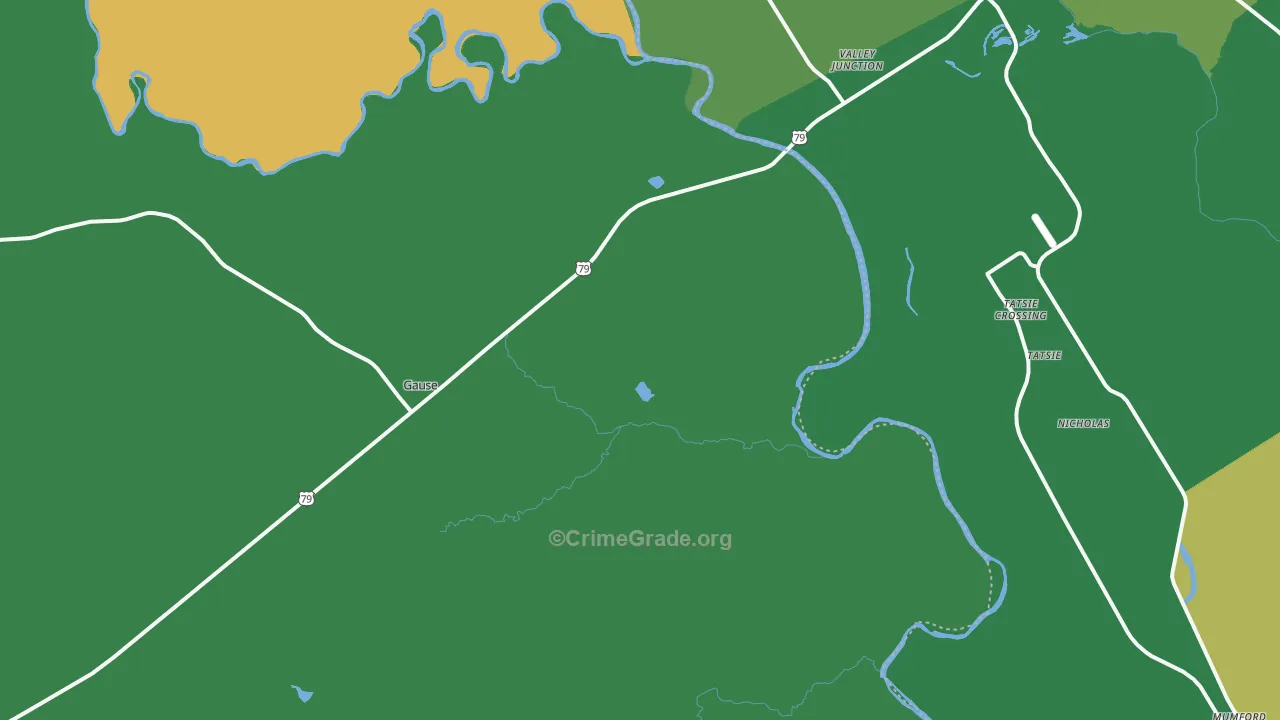 Hix, TX Map of Vehicle Theft Rates