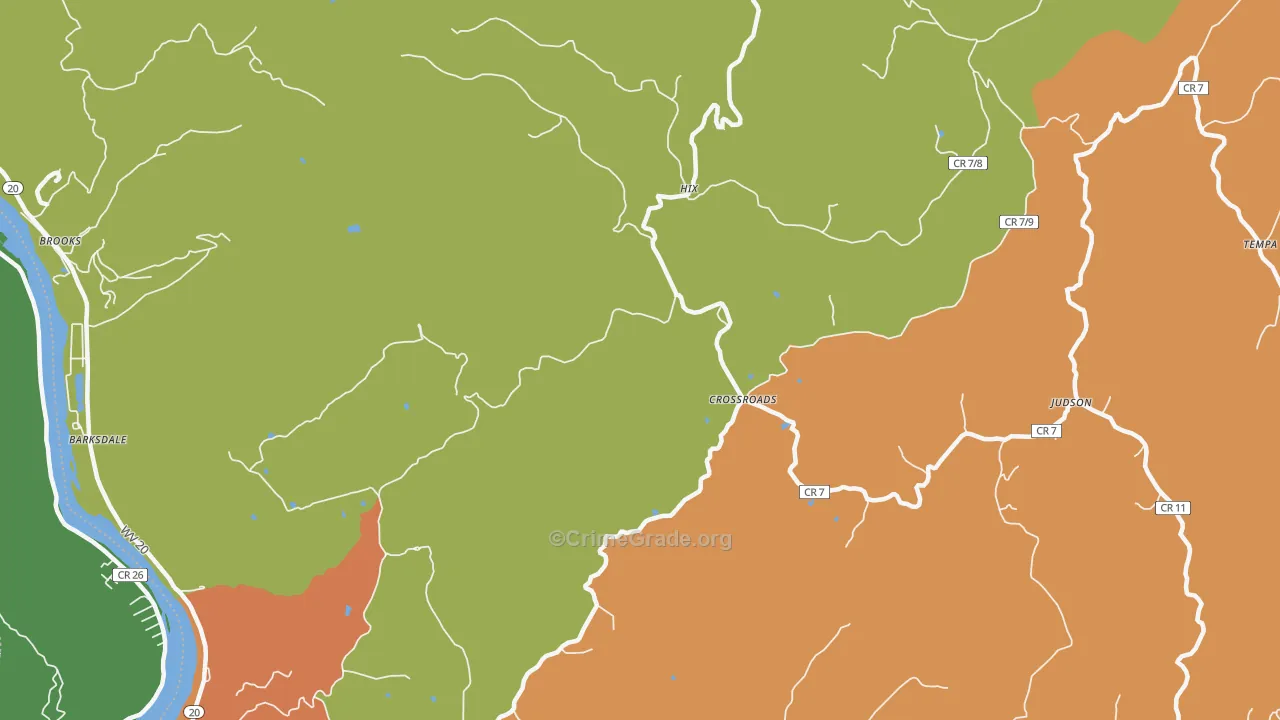 Hix, WV Map of Vehicle Theft Rates