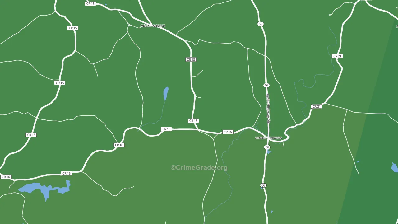 Hoag Corners, NY Map of Vehicle Theft Rates
