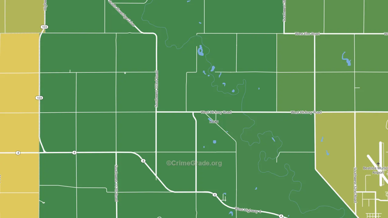 Hoag, NE Map of Vehicle Theft Rates