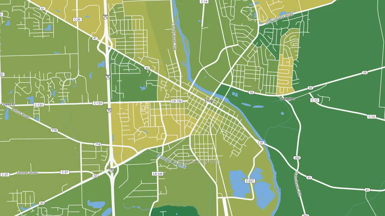 Hobart Circle Historic District, Troy, OH Map of Vehicle Theft Rates