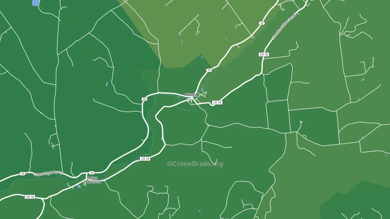Hobart, NY Map of Vehicle Theft Rates