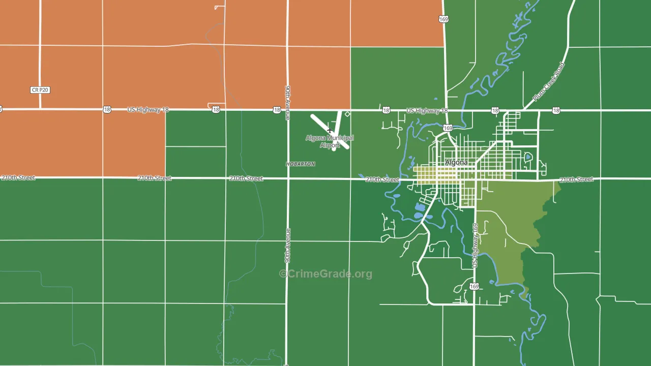 Hobarton, IA Map of Vehicle Theft Rates