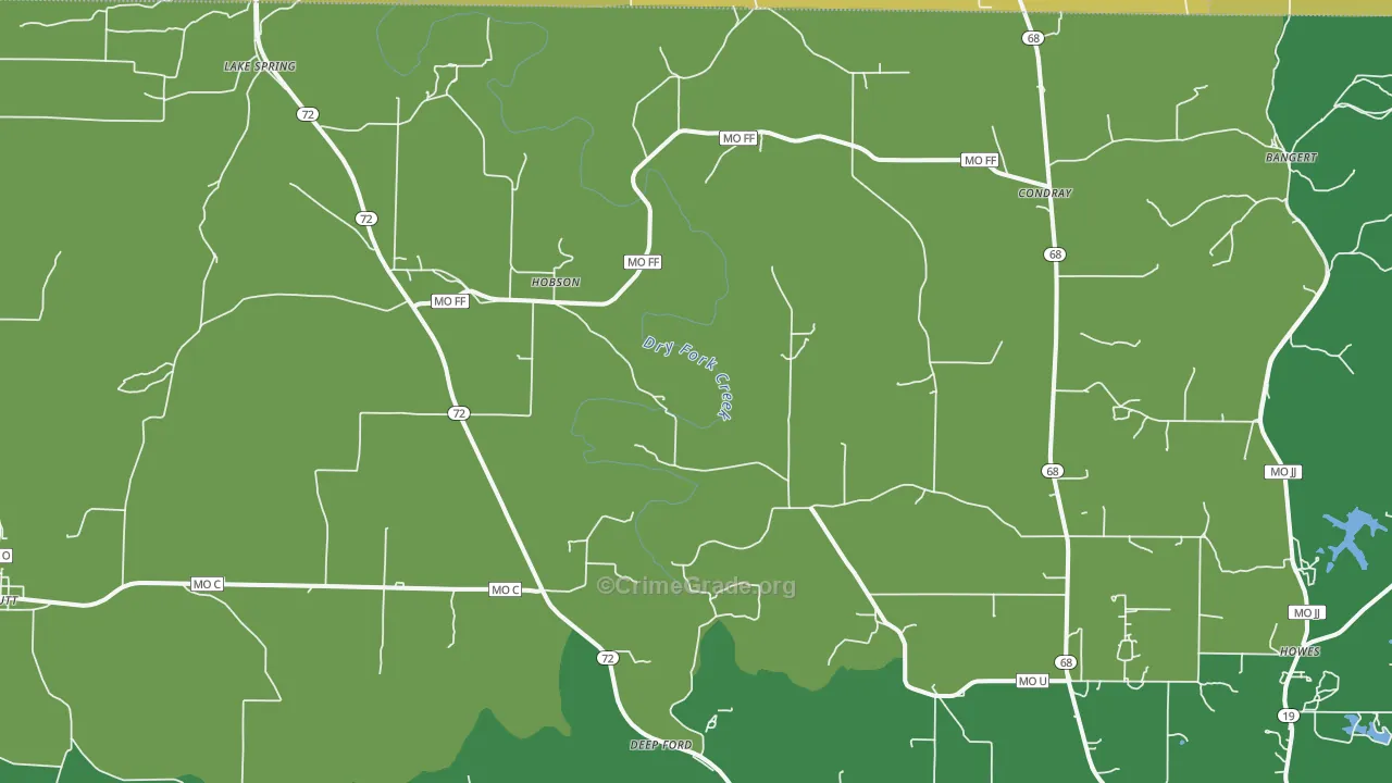 Hobson, MO Map of Vehicle Theft Rates