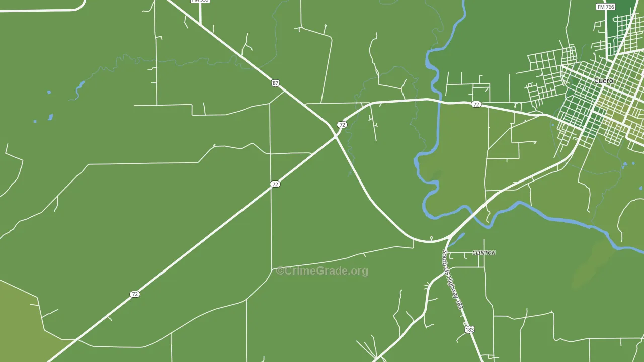 Hochheim, TX Map of Vehicle Theft Rates