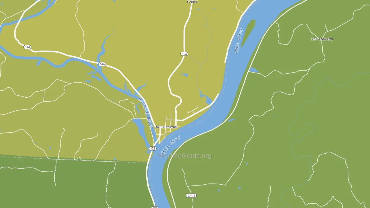 Hockingport, OH Map of Vehicle Theft Rates