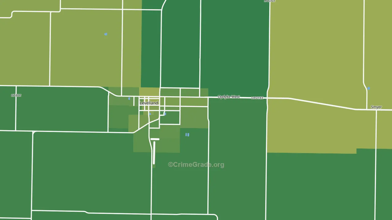 Hockley County, TX Map of Vehicle Theft Rates