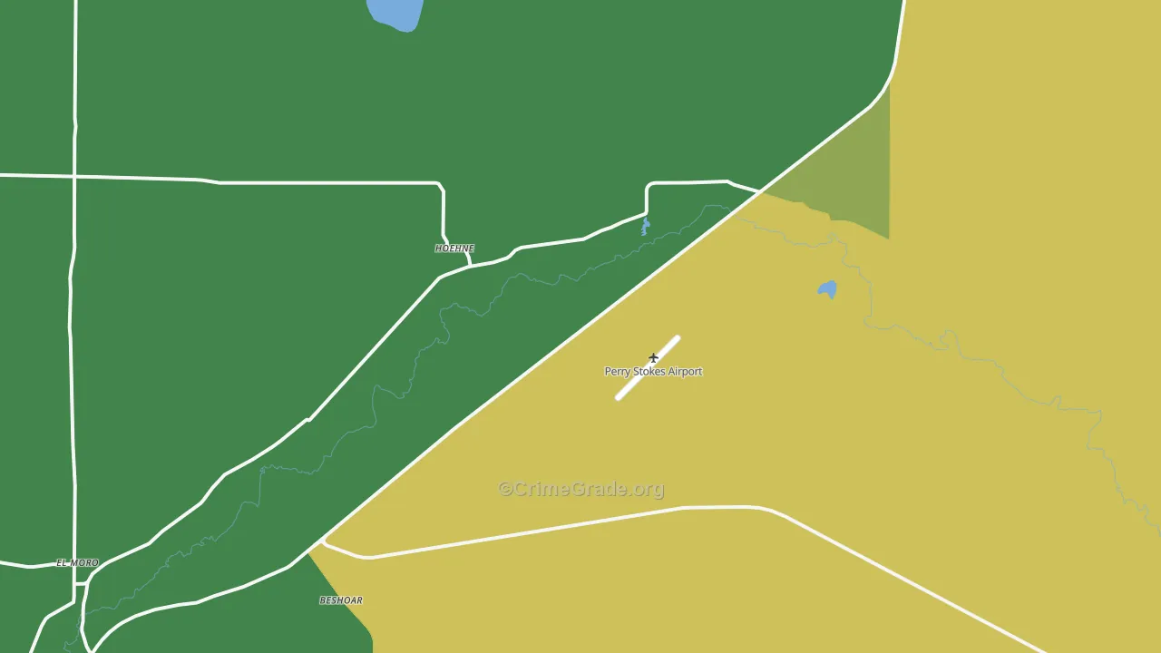 Hoehne, CO Map of Vehicle Theft Rates
