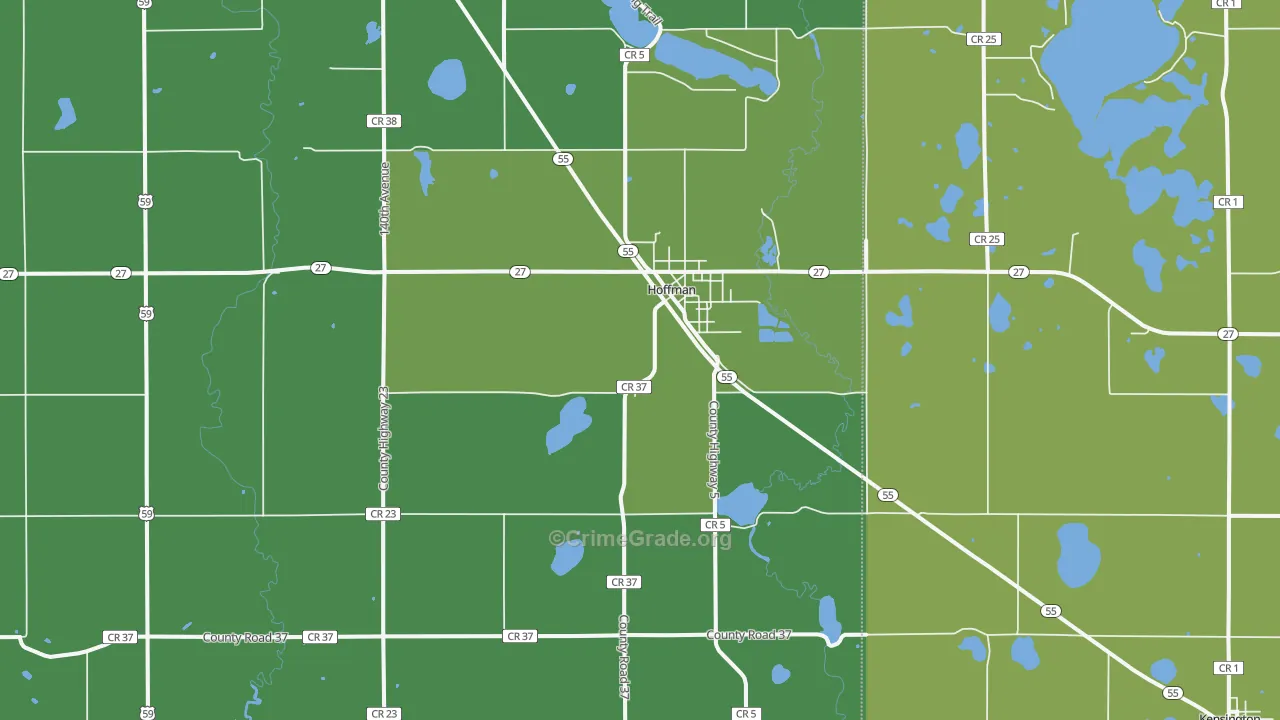 Hoffman, MN Map of Vehicle Theft Rates