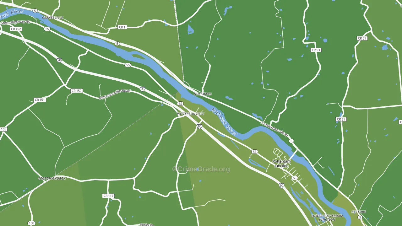 Hoffmans, NY Map of Vehicle Theft Rates