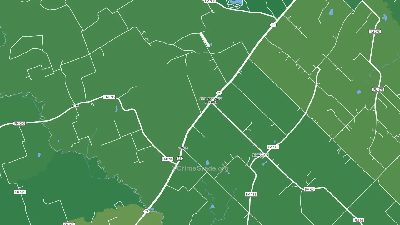 Hogg, TX Map of Vehicle Theft Rates